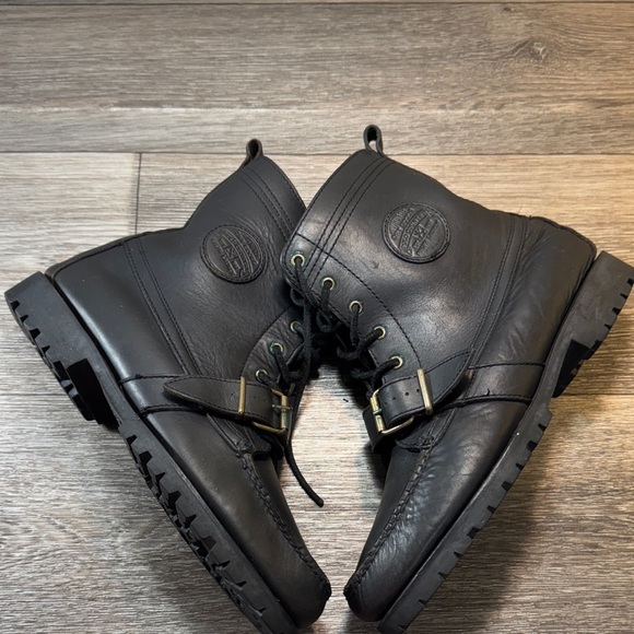 Polo Ralph Lauren vintage Black Leather Men\'s Boots size 11 (s131) main image 10